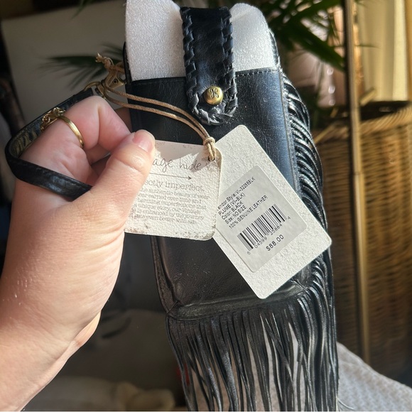 NWT HOBO Black Fringe Phone Wallet Wristlet Clutch
